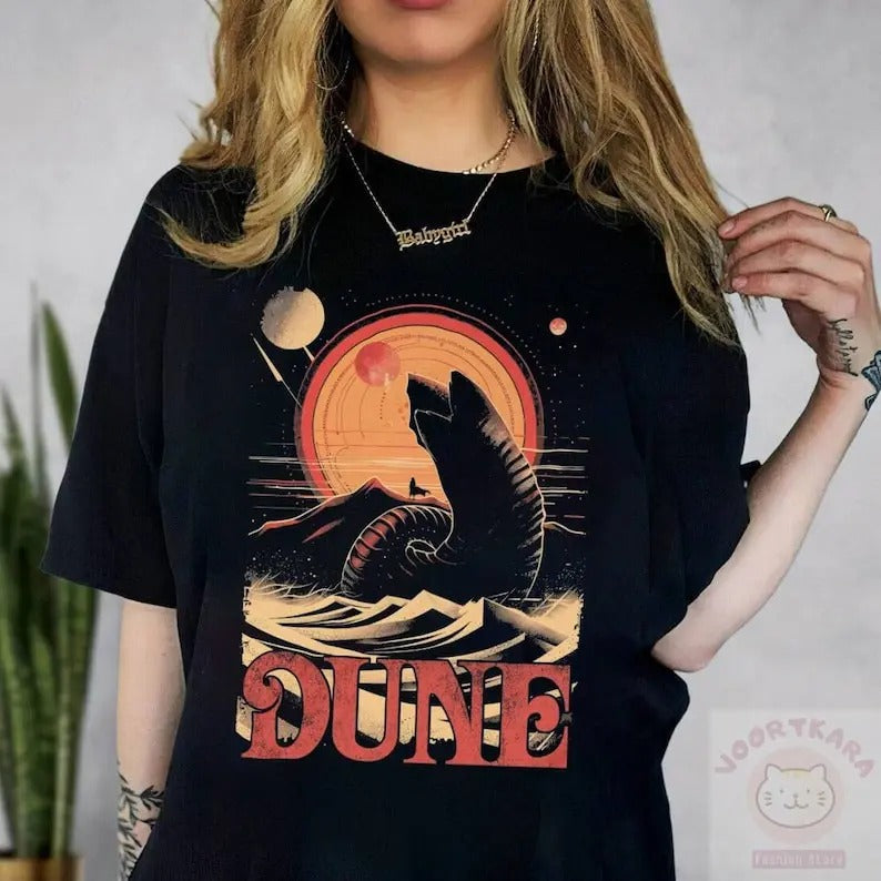 Retro Dun Sandworm 2024 Sweatshirt - Medium Crew Neck for Women, Summer & Winter Styles Outfit Breathable Casual Comfort...