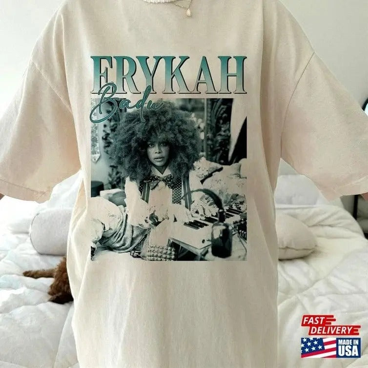 Retro Erykah Badu Shirt Music Concert Tour 2023 T-Shirt Crewneck Cotton Hoodie, Sweatshirt | RetroVerseTees.com