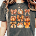 Retro Fall Pumpkin Bow Shirt, Fall Coquette Bow Shirt, Autumn Pumpkin Tee, Fall T-Shirt , Autumn Sublimation , Autumn Bow...