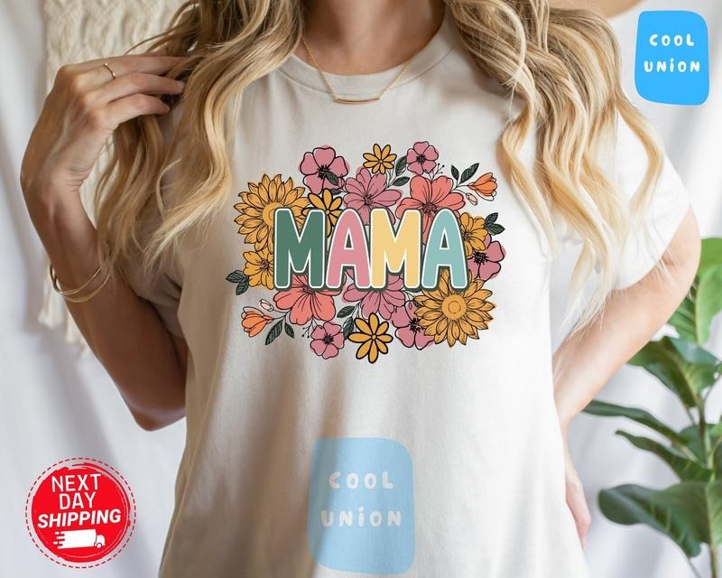 Retro Floral Mama T-shirt, Mom Shirt for Mom for Mother's Day Best Price Hoodie, Sweatshirt | RetroVerseTees.com