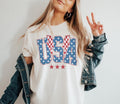 Retro Flower USA T-Shirt, 4th of July Graphic Tee, Floral American T-Shirt, Retro USA Shirt, Independence Day Tee, Big...