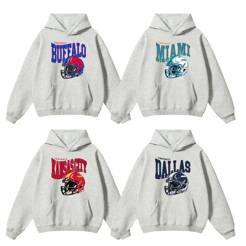 Retro Football All Team Hoodie - Vintage Sportswear Collection T-Shirts, Sweatshirt | RetroVerseTees.com