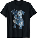 Retro Funny Denim Patch Animal Dog Print For Men Women T-Shirt | Unisex Cotton Tee Gift, Crewneck, Short Sleeve Hoodie,...