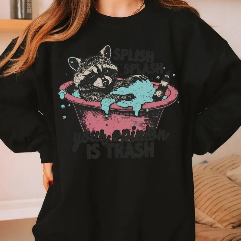 Retro Funny Racoon Funny Meme Shirt, Raccoon Gifts Unisex Sweater - T-shirt Hoodie, Sweatshirt | RetroVerseTees.com
