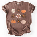 Retro Halloween, Flowers, Pumpkins, Patterned, Autumn, Fall, Comfort Colors T-Shirt Hoodie, Sweatshirt | RetroVerseTees.com