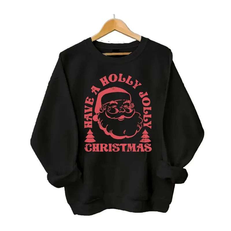 Retro Have A H0lly J0lly Christmas Santa Claus Sweatshirt, Gift for Winter Holiday, for Him & Her Classic Cotton...