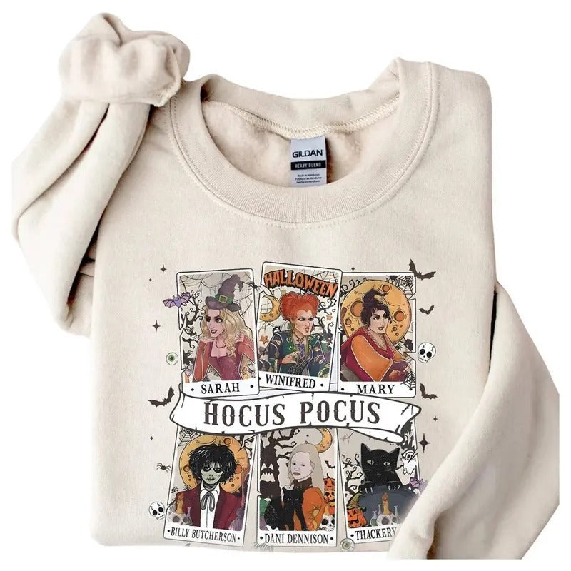 Retro Hocus Pocus Tarot Card Shirt, It's Just a Bunch of Sweatshirt, Sanderson Sisters Shirt, Halloween 2024, Halloween...