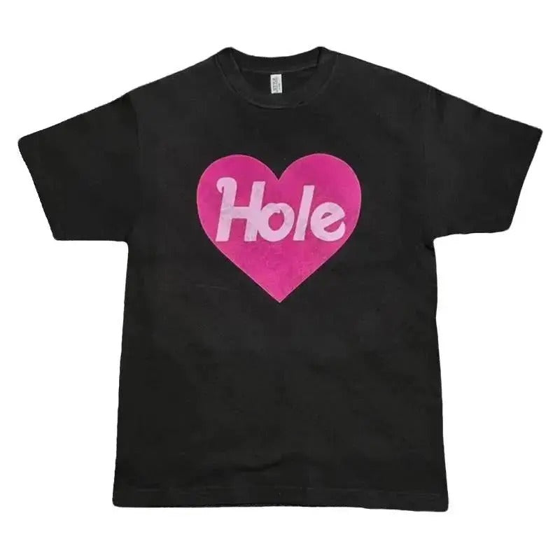 Retro Hole Baby Tee 90s Vintage Clothes for Women Women's Baby Tee Emo Anime Girl Woman T-shirts Female Clothing 2000s...