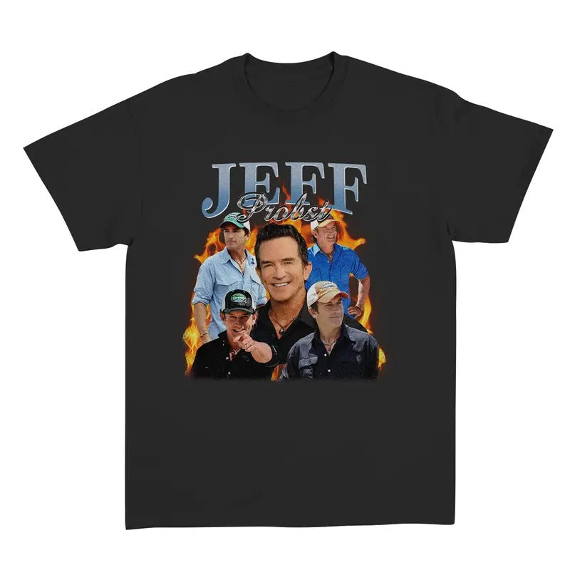 Retro Jeff Probst Shirt, Jeff Probst Vintage 90s shirt, Rare Graphic Jeff Probst, Unisex tee Full Size Full Color Hoodie,...