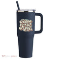 Retro Jesus Is King Christian Bible Religious Catholic 40oz Vacuum Insulated Stainless Steel Water Bottle Travel Tumbler...