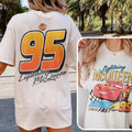 Retro Lightning McQueeen 2 Side Shirt, Lightning McQueeen 95 Shirt, Piston Cup Cars Land Shirt Comfort Fabric Hoodie,...