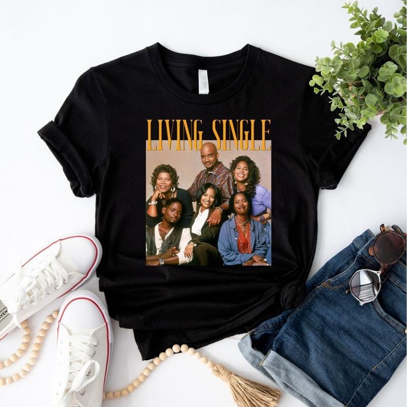 Retro Living Single Tee Shirt, Living Single Friends Shirt, HB TV Show Shirt, HB Nostalgia Shirt, Gift for Her Hoodie,...