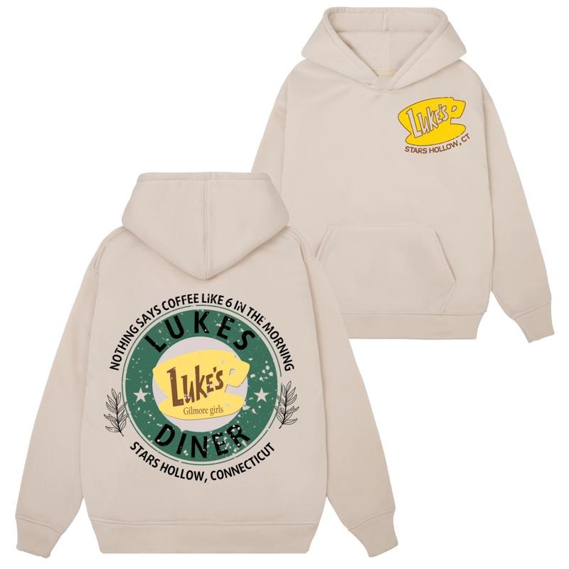Retro Luke's Diner Sweatshirt Hoodie Tshirt, Luke's Diner Shirt, Stars Hollows Hoodie, Tv Show Fans Gift | RetroVerseTees.com