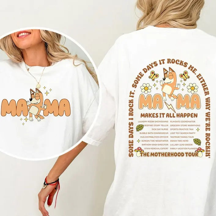 Retro Mama Blueyyy Shirt, Blueyy Mom Life Sweatshirt, Funny Mom T- Shirt, Mother Day BBlueyy Shirt Hoodie