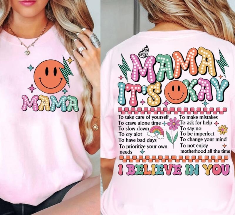 Retro Mama It's Okay, One Mental Health shirt Mama shirt, Mental Health Matters , Mothers Day Gift Hoodie, Sweatshirt