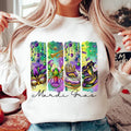 Retro Mardi Gras Tshirt Sweatshirt, Fleur De Lis, Brushstroke Mardi Gras, Mardi Gras Coquette, King Cake Shirt, Unisex...
