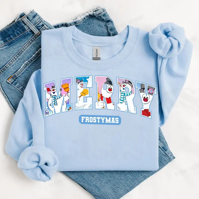 Retro Merrymas Cartoon Sweatshirt, Cute Unisex Retro Xmas Tee - Cotton, Fabric Hoodie | RetroVerseTees.com