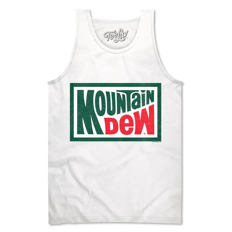 Retro Mountain Dew Logo Tank Top - White T-Shirts, Hoodie, Sweatshirt | RetroVerseTees.com