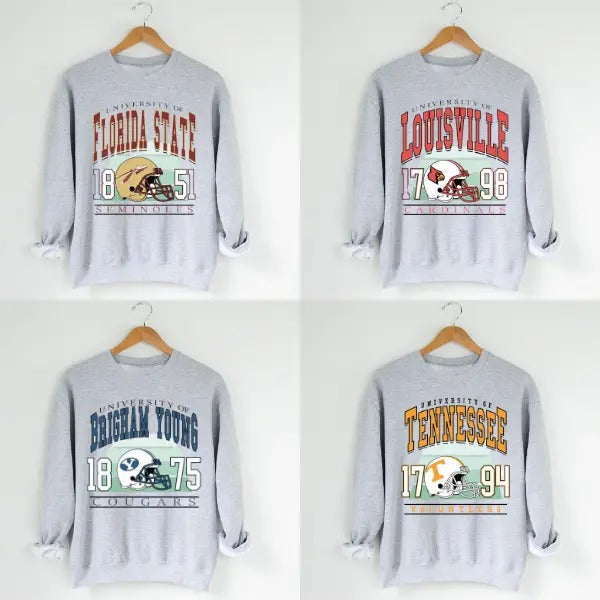 Retro NCAA University Football Sweatshirt, Classic Crewneck for Men & Women T-Shirts, Hoodie | RetroVerseTees.com