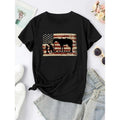 Retro National Flag Soldier Pattern Crew Neck T-Shirt, Casual Short Sleeve T-Shirt, Women'WB shield Clothing style 02...