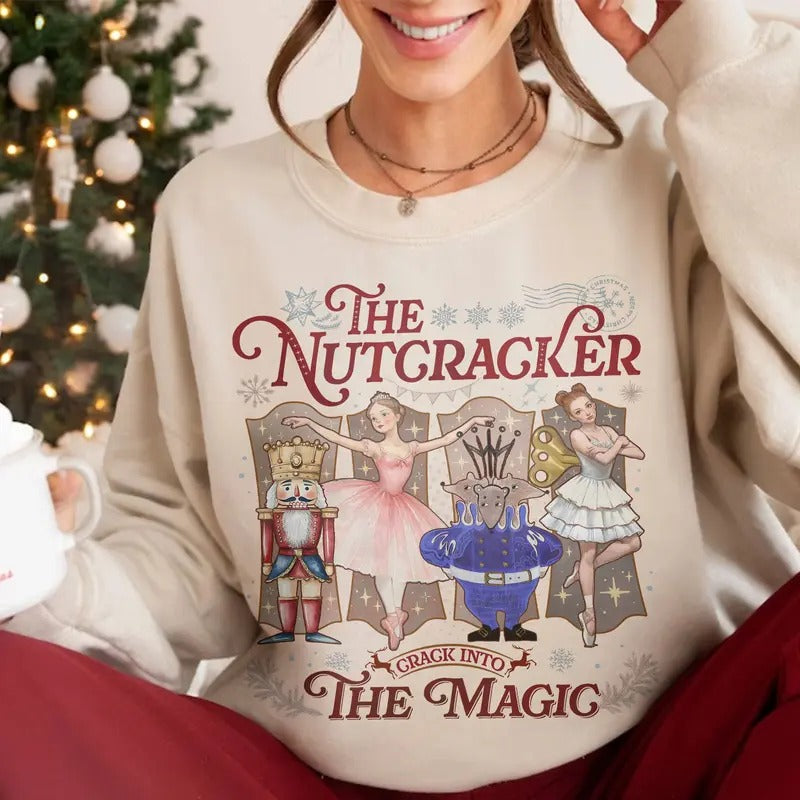 Retro Nutcracker Ballet Christmas Sweatshirt, Christmas Party Shirt, Xmas Gift for Her Hoodie | RetroVerseTees.com