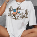 Retro Patriotic Western Cowboy Goose Shirt, Funny 4th of July Goose Countryside Tee, America Independence Day Patriotic...