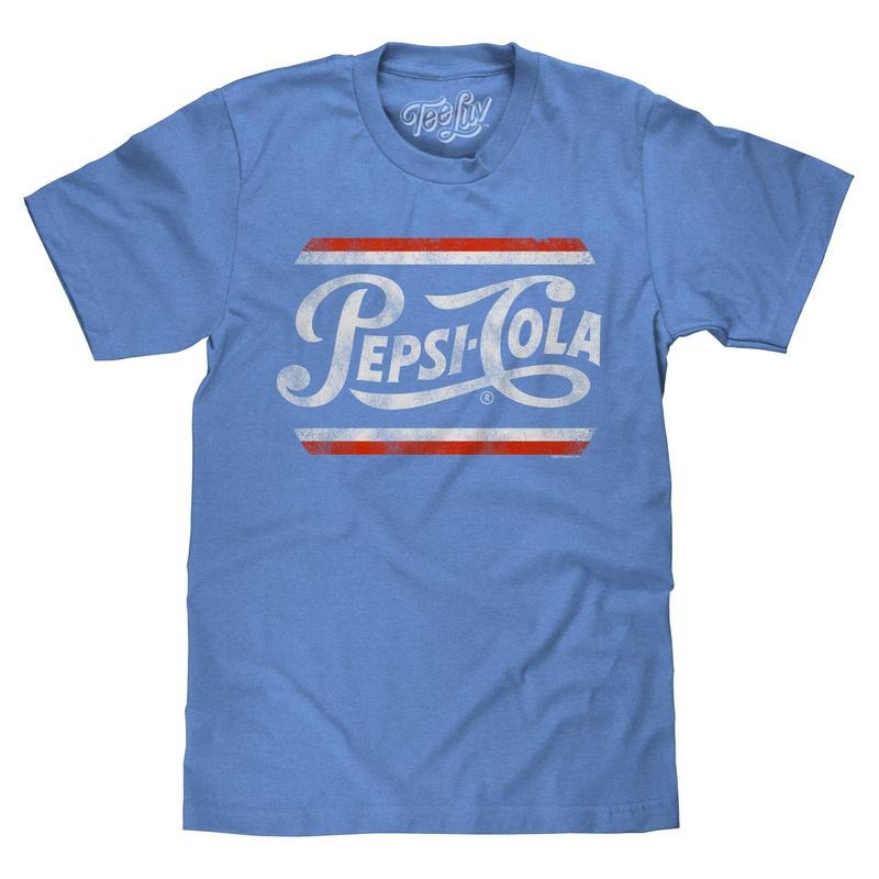Retro Pepsi Cola Logo T-Shirt - Light Blue Hoodie, Sweatshirt | RetroVerseTees.com