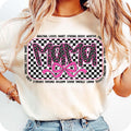 Retro Pink Mama Coquette Bow T-Shirt, Mama Checkered T-Shirt, Mama Varsity T-Shirt, Pink Mama T-Shirt, Mama T-Shirt,...