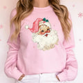 Retro Pink Santa Christmas Sweatshirt Gift for Woman Christmas PJs Matching Family Pajamas Retro Christmas Shirt Vintage...