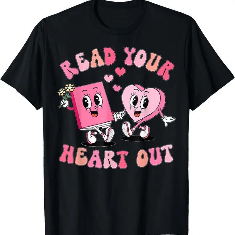 Retro Read Your Heart Out Valentine's Day Teacher Book Lover T-Shirt Hoodie, Sweatshirt | RetroVerseTees.com