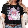 Retro Santa Christmas Blowing Bubble Shirt, Funny Xmas,Pink Santa Christmas Tshirts, Gift For Women and Man, Top...