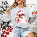 Retro Santa Christmas Blowing Bubble Sweatshirt, Vintage Merry Christmas Sweatshirt, Funny Santa With Sunglasses Xmas...