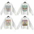 Retro Skeleton All Teams Football Sweatshirt, Gildan Unisex Crewneck Sport Classic Sweatshirt All Teams Football, White...