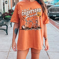Retro Skeleton Halloween Tshirt, Trendy Fall Tee, Spooky Season, Graveyard Smash Shirt, Vintage Style Oversized Tee...
