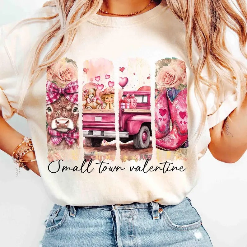 Retro Small Town Valentines_Shirt Gift For Woman and Man Unisex T-Shirt Hoodie, Sweatshirt | RetroVerseTees.com