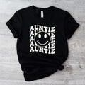 Retro Smile Face Auntie T-shirt, Promoted To Aunt Shirt, Pregnancy Announcement For Auntie, Sister Birthday Gift Tee, New...