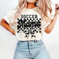 Retro Soccer Mama Checkered T-Shirt, Soccer T-Shirt, Soccer Mom, Game Day T-Shirt, Checkered Mama, Soccer Bow, Soccer...