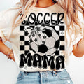 Retro Soccer Mama T-Shirt, Soccer Mama T-Shirt, Game Day Soccer Bow Shirt, Checkered Soccer T-Shirt, Soccer Mom T-Shirt...