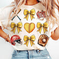 Retro Softball Bow T-Shirt, Coquette Bow Softball T-Shirt, Softball Mom T-Shirt, Softball Season T-Shirt, Coquette...