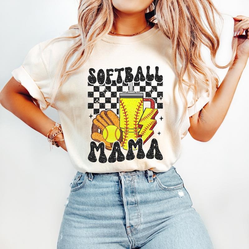 Retro Softball Mama T-Shirt, Softball T-Shirt, Sports T-Shirt, Softball Mom T-Shirt Hoodie, Sweatshirt | RetroVerseTees.com