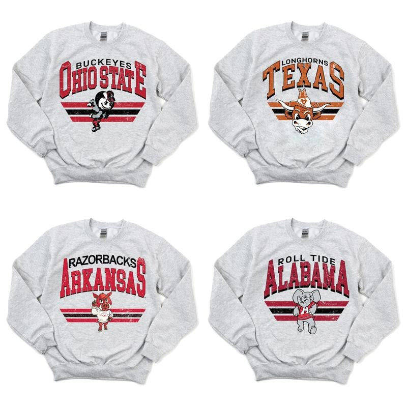 Retro Spiky hair fighters College Spiky hair fighters Mascot Crewneck Sweatshirt Classic Menswear Tops Cotton Sweaters...