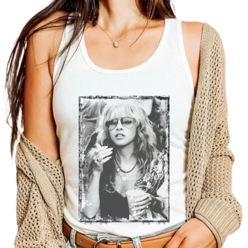 Retro Stevie Nicks Tank Top, Stevie Graphic Tee, HOT Music Tour, Stevie Nicks Women's Ideal Racerback Tank Hoodie, Sweatshirt