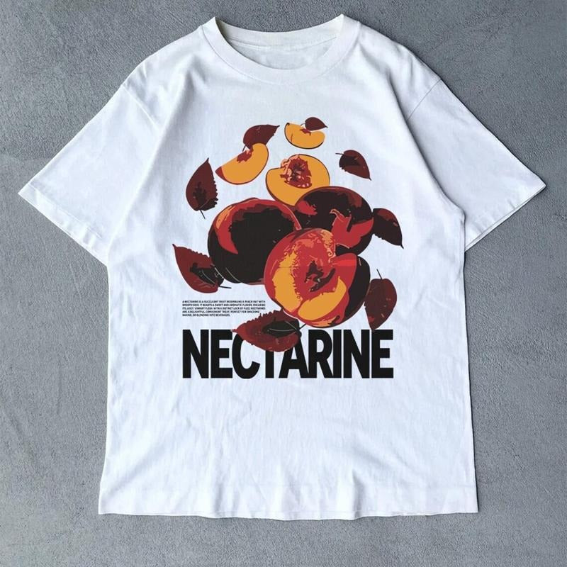Retro-Style Vintage Unisex T Shirt Hoodie Sweater - Nectarine Graphic Tee - Gift for Men and Women - Streetwear - Cotton...