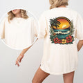 Retro Sunset Beach Vibes Comfort Colors Shirt, Traditional Floral Beach T-shirt, Beach Lover Graphic Tee, Summer Vibes...