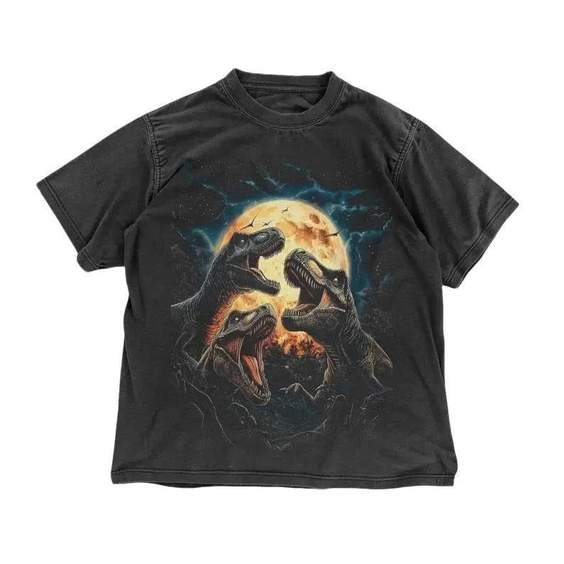 Retro T-Rex Dinosaur T-Shirt - Moonlit T-Rex Graphic Tee - Retro Jurassic Shirt - Vintage Dinosaur Graphic Tee