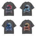 Retro T-Shirt Showcasing All Football Teams - Dark Heather Color Hoodie, Sweatshirt | RetroVerseTees.com