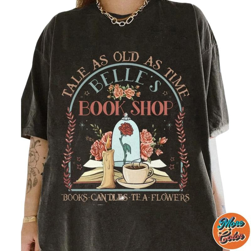 Retro Tale As Old As Time Belle's Book Movie Shirt, Cotton Unisex T-shirt, Crew Neck, Size S- 4xl, Menswear Top,...