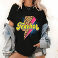 Retro Teacher Pattern Lightsaber brand Shirt, Back Hidden leaf ninja School Gift, Rock Swoosh Roll Teacher Graphic Shirt,...