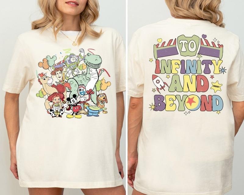 Retro Two Side To Infinity and Beyond Shirt, Vintage Toy Shirt, Toy Land Shirt, Toy Family Shirts Casual Cotton Hoodie,...