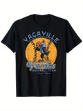 Retro Vacaville Vultures T-Shirt Men Black Cotton Crew Neck Spiky hair fighters Inspired Streetwear Casual Hoodie, Sweatshirt